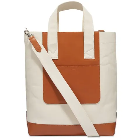 Maison Kitsuné Leather & Cotton N/S Tote