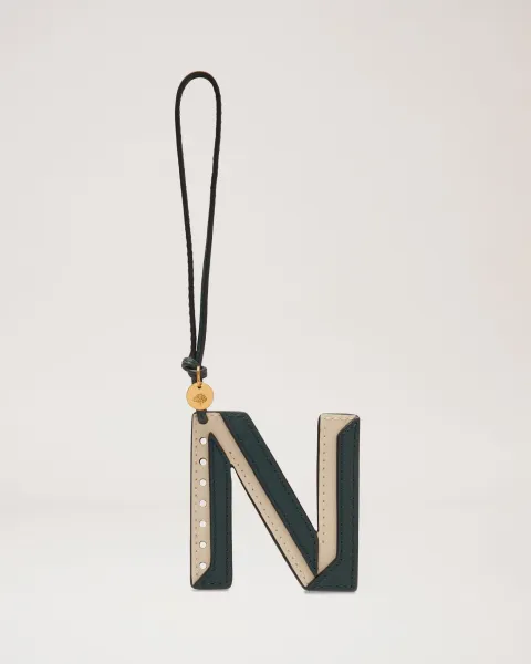 Bi-Colour Leather Keyring- N