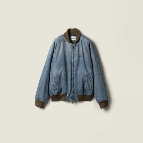 Denim blouson jacket