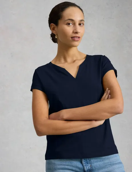 White Stuff Pure Cotton T-Shirt Navy