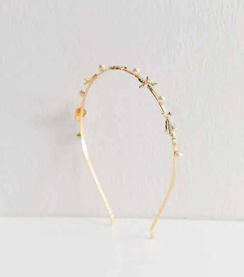 Gold Metal Coastal Charm Headband
