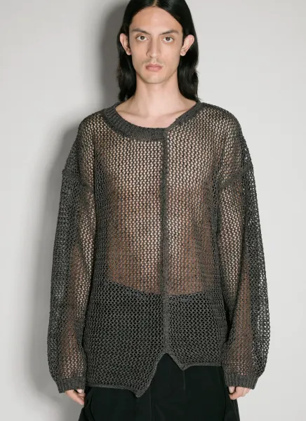 Uneven Open-Knit Sweater