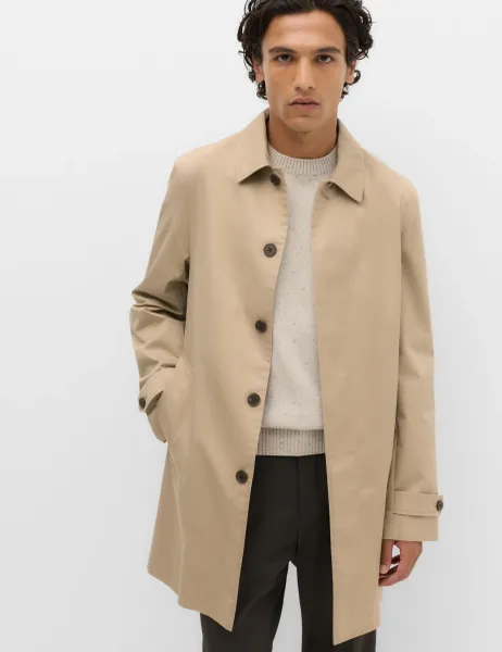 Marks & Spencer Cotton Blend Car Coat Mac Beige