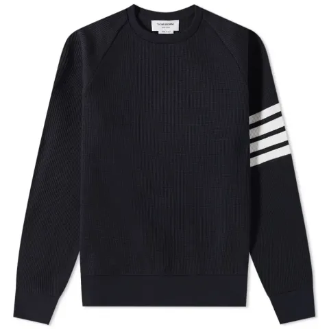 4 Bar Raglan Sleeve Waffle Crew Sweat