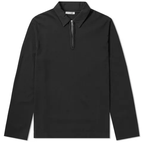 Long Sleeve Zip Pique Tee