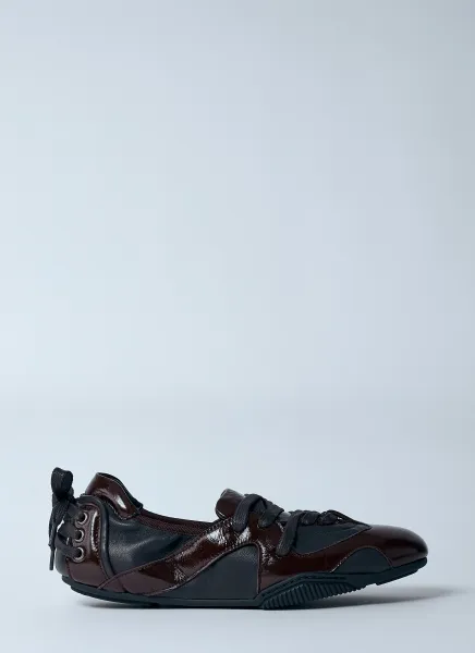 Lace-Up Leather Flats
