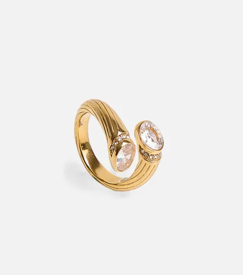 Gold Tone Wrap Diamanté Ring