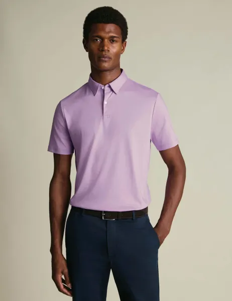 Charles Tyrwhitt Pure Cotton Polo Shirt Lilac