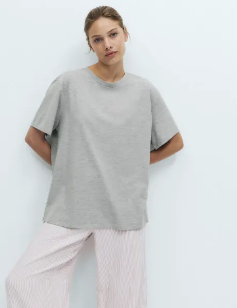 Marks & Spencer Pure Cotton Pyjama Top Grey
