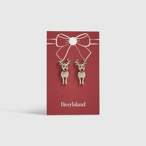 River Island Christmas Reindeer Earrings