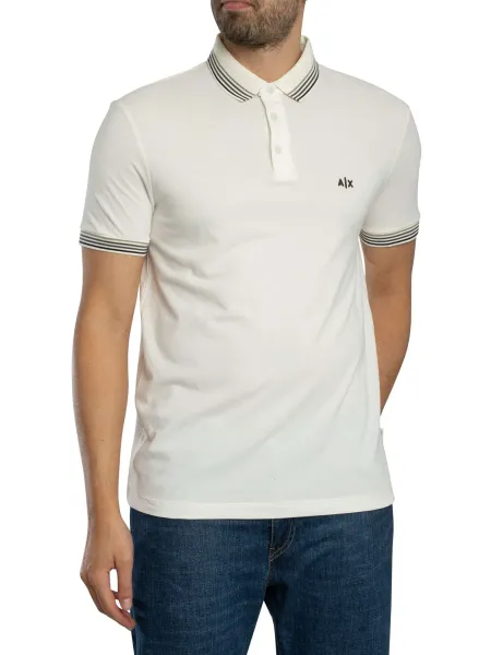 Armani Exchange Slim Fit Stripe Collar Polo Shirt