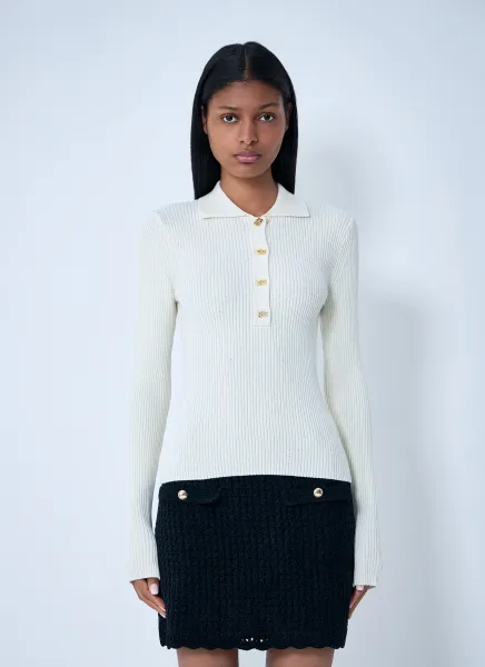 Sequin Polo Sweater