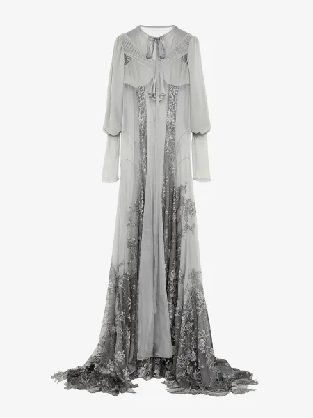 Floral Lace Evening Dress