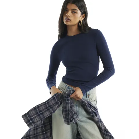 River Island Crew Neck Rib Top