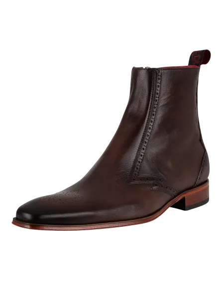 Jeffery West Zip Up Leather Chelsea Boots