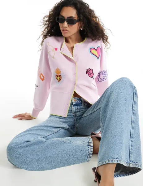 River Island Crew Neck Fitted Cardigan