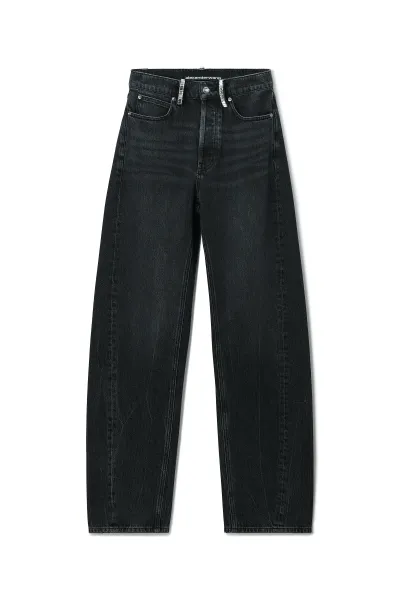 CRYSTAL BELT LOOP MID RISE RELAXED JEAN