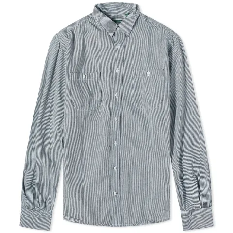 Railroad Stripe Denim Work Shirt