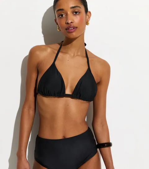 Women's Black Removable Padding Triangle Bikini Top