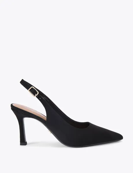 Carvela Wide Fit Stiletto Heel Pointed Slingback Shoes Black