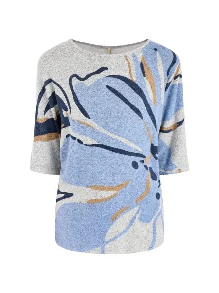 Biara Printed Short Sleeve Top