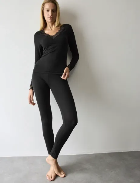 Autograph Modal Rich Thermal Leggings with Cashmere Black