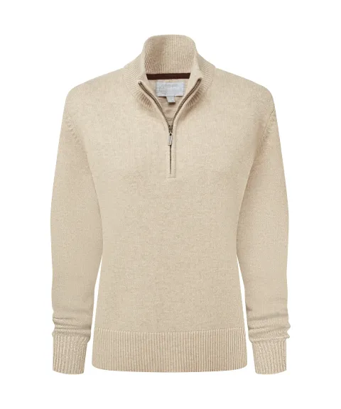 Thoralby Quarter Zip Jumper - Oatmeal
