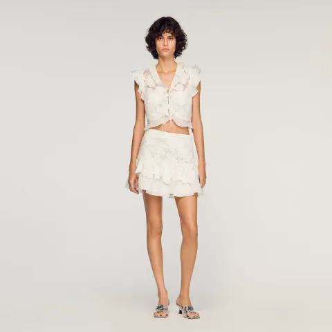 Guipure lace crop top