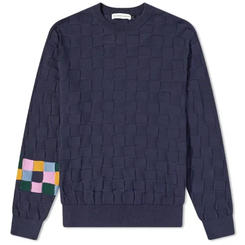 Checked Panel Crew Sweat