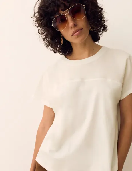 Per Una Pure Cotton T-Shirt Soft White