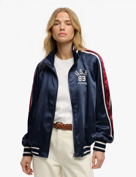 Superdry & Co Striped Relaxed Track Jacket Navy