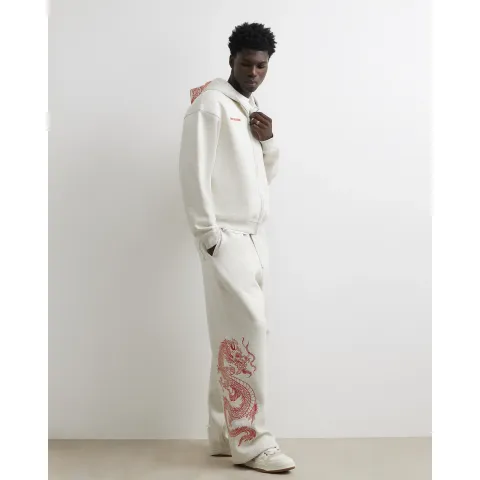 River Island Cotton Wide Leg Shirohebi Snake Joggers