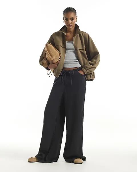 River Island Wide Leg Pyjama Style Drawstring Jeans