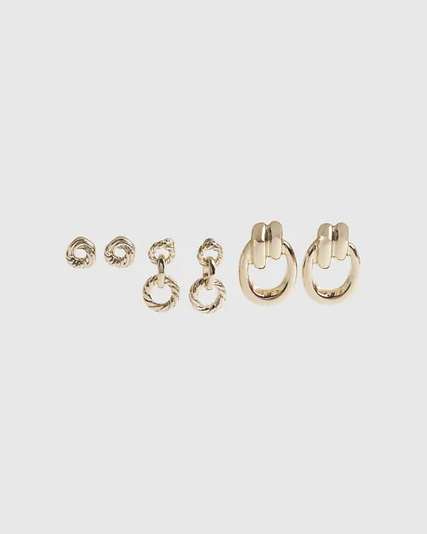 River Island Mini Door Knocker Earrings 3 Pack