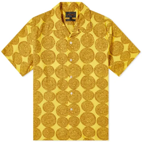 Short Sleeve Vacation Dobby Print Shirt