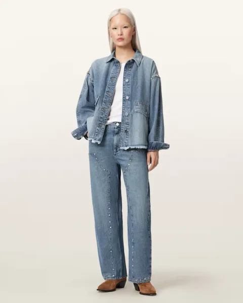 Sadie Barrel Leg Stud Denim Jeans
