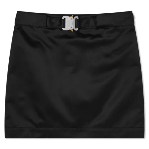 Buckle Nylon Mini Skirt
