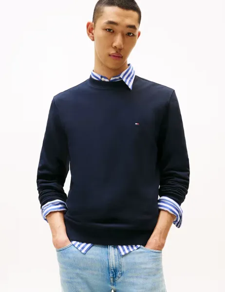 Tommy Hilfiger Essential Pure Cotton Crew Neck Sweatshirt Navy