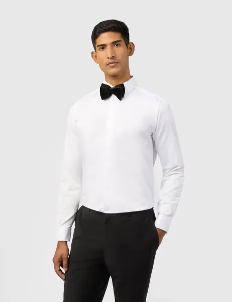 Ted Baker Slim Fit Pure Cotton Double Cuff Shirt White