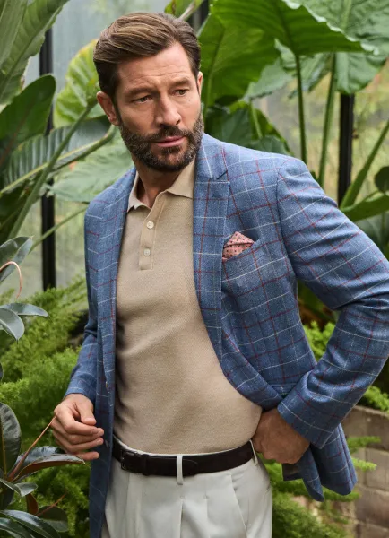 Silk-Wool Tattersall Blazer