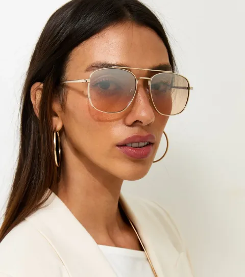 Orange Lens Aviator Sunglasses