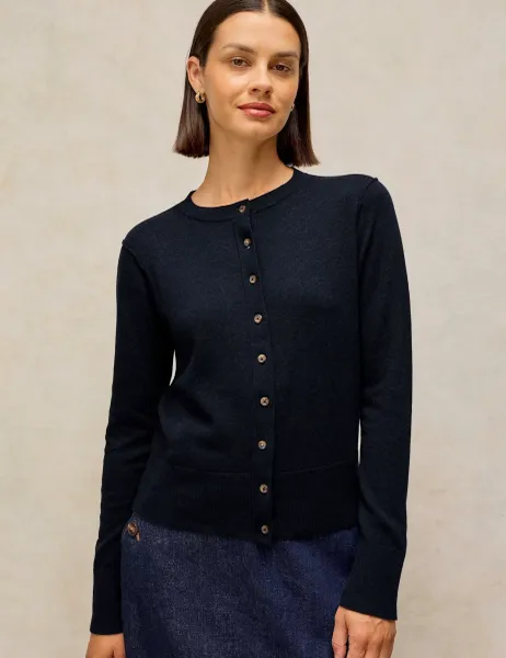 White Stuff Pure Cotton Cardigan Navy