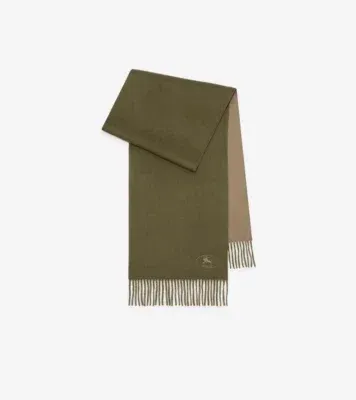 Knight Cashmere Scarf in Pea green/vole brown