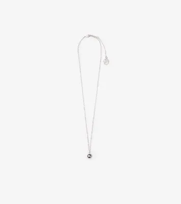 Knight Coin Necklace in Silver/black