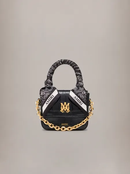 WOMEN - WOMEN'S CROC EMOSSED NANO MA BAG - BLACK