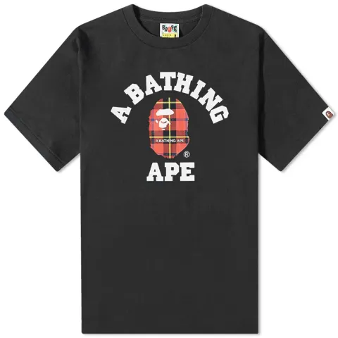 BAPE Logo Check College T-Shirt