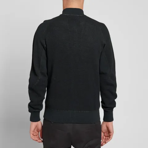 Honeycomb Knit Bomber Jacket