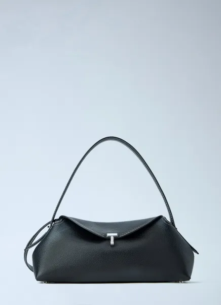 T-Lock Grained-Leather Shoulder Bag