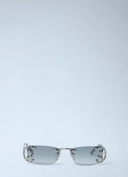 Rimless Sunglasses with Metal Accents