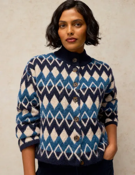 White Stuff Margot Fair Isle Collared Cardigan